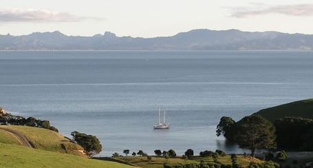 PANGAEA anchoring at Great Mercury Island, NZ